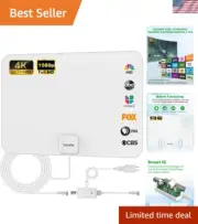 TV Antenna Indoor, Digital Amplified Indoor HDTV Antenna, 1080p VHF UHF Telev...