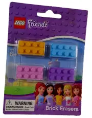 Lego Freinds Brick Erasers Set of 4 Purple pink blue Stocking Stuffers