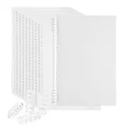 12 Pack A4 22 Mil Plastic Notebook Binder Covers with Binding Comb, Clear White