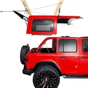 Hard Top Removal Lift for Jeep Wrangler, Compatible with All Jeep Wrangler JK JL Models, Easy One-Person Operation Roof Hardtop Hoist with Anti-Drop System, Supports 8-16 ft. Ceiling, Bonus 6 T Knobs