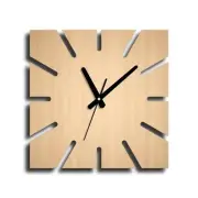 40cm 16" Wood Square Silent Wall Clock Unique Modern Funky Design Decor Gift