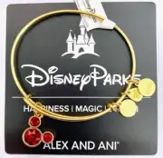 New Disney Parks Alex and Ani Mickey Icon January Birthstone Gold Bracelet