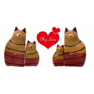 巴里島必買之可愛木雕---一半一伴Match情侶貓(對)/生日禮/伴手禮(小)/峇里島
