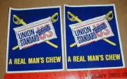 Union Standard Chew chewing tobacco vtg store display stickers Civil War Swords