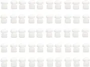 Caroo 50 Pack Replacement Mushroom EarTips Earbud with Soft White Silicone Rubber for Acoustic Tube Earpiece & Coil Tube Headset Suit for Motorola Kenwood Baofeng Icom Yaesu HYT Midland Cobra Radio by