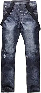 [CLSQLXYJZC] Men's Denim Ski Pants, Winter Sports Waterproof Soft Shell Expandable Waist Warm Insulated Trousers, for Ski Walking Hiking Snow Outdoor Walking Trousers