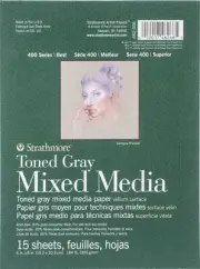 Strathmore Toned Mixed Media Paper - Toned Grey 6"X8"-15 Sheets