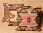 Vintage Aztec Couch Cushion Cover 18" Handmade Pillow Case Egyptian Throw Cover