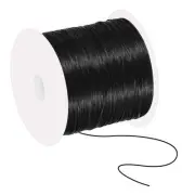 66Yard Flat Stretchy Bracelet String 1mm Elastic Beading Cord Black
