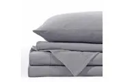 Royal Comfort Single Flannel Sheet Set Polar Fleece w/ Pillowcase Grey