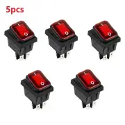 Waterproof Rocker Switch with Red Indicator Light 20A DPST IP67 30x22mm