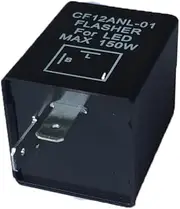 JECOMPRIS 12v Led Relay for Car Motorcycle Turn Signal Indicator Easy Install Pin Electronic for Led Light Fix Black