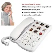 Big Button Corded Telephone with Speaker For Seniors One Butt Elderly, V4V1