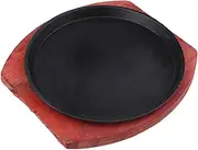 Levemolo Cast Iron Griddle for BBQ Electric Baking Pan BBQ Grill Pan Cast Iron Hot Plate Japanese Fajita Plate