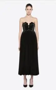 Valentino Black Velvet Midi Dress- With Tags- RRP$10,990 AUD