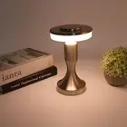 Silver Portable LED Table Lamp 3-Color Touch Sensor & USB Charging