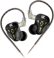 Kz DQS Wired Gaming IEM HiFi Earbuds, Semi-Open in Ear Headphones High-Precision Four-Layers Voice Coil,3.5mm Connector Earphone with Microphone, Suits for Calling, Sport, Mp3, Car Radio, Computer