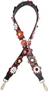 Women Bag Strap Flowers Strap Belt PU Leather Shoulder Cross Body Messenger Bag Band for Bag DIY Handmade Accessories (D)