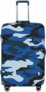 [COMAAM] Irish Flag Elastic Luggage Compartment Protective Cover Luggage Cover Protector Suitable For Luggage Of 18-32 Inches, Blue Camo, Small