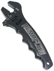 AEROFLOW ALUMINIUM ADJUSTABLE GRIP SPANNER - BLACK , SIZES -3AN TO -12AN