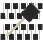 20 Pack - 2" Foam Sponge Paint Brush Set Wood Handle Craft Touch Up Stain