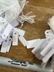 Price Tags String Tie On Shop Merchandising Retail Supplies Qty:1300 Pcs