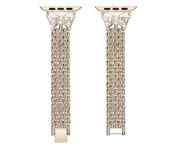 Watch Strap with Butterfly Metal Stainless Steel Shiny Steel Strap for Apple Apple Watch Series 5 4 3 2 1-Gold