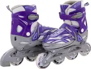 Chicago Skates Junior Blazer Adjustable Skate in Purple/Gray, US 5-8 / EUR 38-41