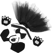 [FRCOLOR] Animal Puppy Ear Headband Kit Tutu Skirt Fake Nose Gloves Bow Tie for Boys and Girls Girls