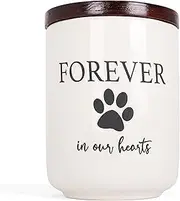 Milltown Merchants Ceramic Pet Urn - Paw Print Dog Urns for Ashes - Pet Urns for Cats & Dogs - Dog Ashes Keepsake - Pet Cremation Box - Urn for Dog Ashes (50 lb)