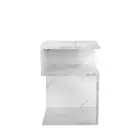 Levede 1Xbedside Tables Drawers Side White glass Bedside Tables