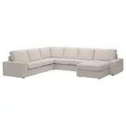 KIVIK corner sofa, 5-seat w chaise longue, Tresund light beige