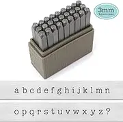 ImpressArt Typewriter Font Metal Letter Stamps, 3mm Lowercase Steel Alphabet Punch Set
