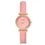 【FOSSIL】CARLI PINK ECO粉紅愛心皮錶 女錶28MM(ES5177)