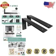 Sturdy L Shape Shelf Brackets - 250lb Capacity, 16" Countertop Support - 2 Pack