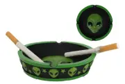 Green UFO Outer Space Colony Extra Terrestrial Roswell Alien Cigarette Ashtray