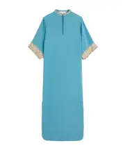 Valentino Embellished Side Slit Belted Dress IT40 Sky blue/gold/silver