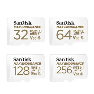 SanDisk MAX ENDURANCE 32G 64G 128G microSD V30 U3 4K 高耐用 記憶卡