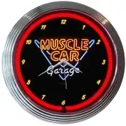 Muscle Car Garage Neon Clock 8MSCLE w/ FREE Shipping