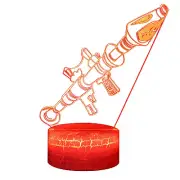 Rocket Missile Desk Lamp Gift 3D illusion LED Night Light 7 Colors Remote C