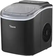 Vevare Portable Ice Maker Machine with Display Panel Control, Self-Cleaning Ice Maker with Scoop and Basket, Portable Ice Maker with Handle for Home Kitchen Office Party,Black