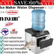 Maxkon 2In1 Ice Maker Machine 22KG Cold Water Dispenser Countertop Bullet Cube