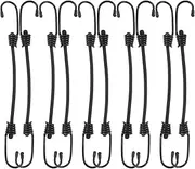 SAFIGLE Versatile Cargo Rope Straps 10pcs Bungee Ropes Hooks for Bike Luggage Securement