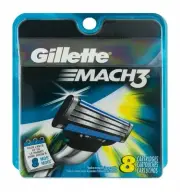 Gillette Mach3 Men's Razor Blade Cartridges Refills with Lubrication Strip 8 Ct