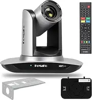 FoMaKo NDI PTZ Camera 20x Optical Zoom AI-Auto-Tracking 1080p 60fps, with HDMI/USB3.0/LAN(PoE), for Church Service Education YouTube OBS vMix Streaming, Newest NDI HX3 & NDI 6, FMK20UH