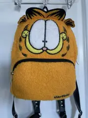 NEW Garfield Plush Chenille Orange Backpack Colorful Cute With Ears