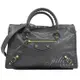 【全新現貨 補9個】BALENCIAGA 巴黎世家431621 CLASSIC CITYS 小金釦兩用機車包.灰現金價$39,800