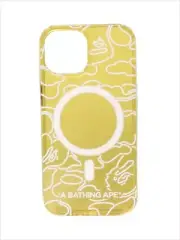 A BATHING APE Neon CAMO IPHONE 15 PRO CLEAR CASE ORANGE