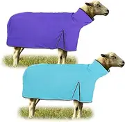 Silkfly 2 Pcs Sheep Blanket Mesh Medium Goat Blanket Fits Lambs 110-140 Lbs for Show Lambs, Offers Effective Protection from Fly Bites and Provides a Barrier Against Fungus (Blue, Purple)
