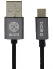 [Moki] Braided MicroUSB Syncharge Cable Gun Metal